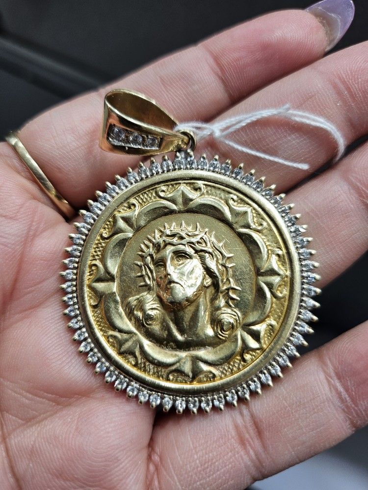 Religious Pendant Double Sided 14k