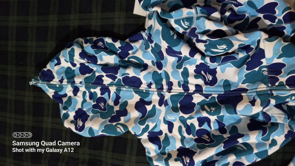 Blue Camo Bape Zip Up Size Large