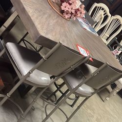 Dinette with six stools, high table 60 x 60 699