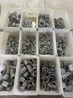 HUGE LOT* Plastic Conduit Fittings / Couplings / Clamps / Adapters