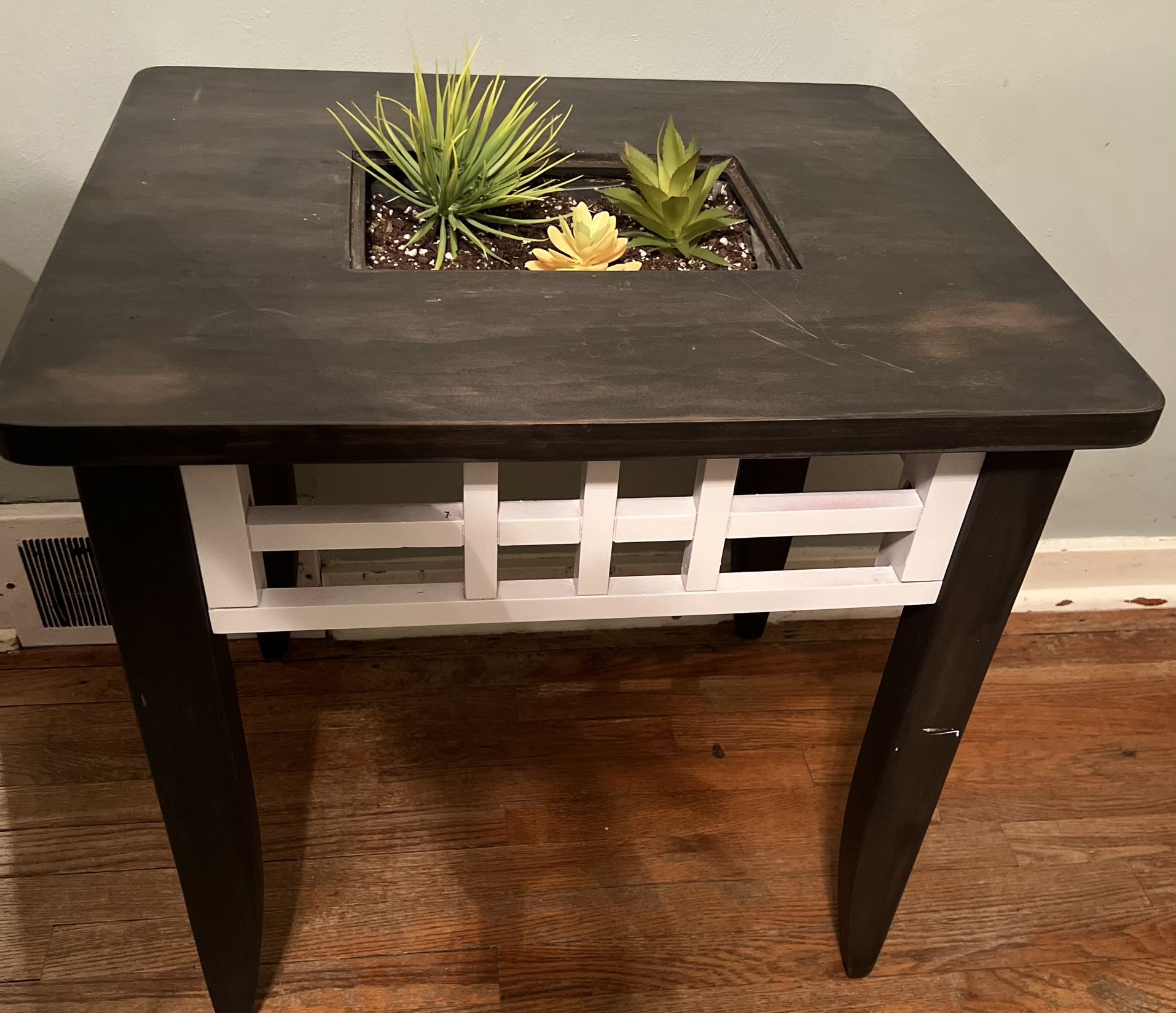 Accent Table With Built In Planter 