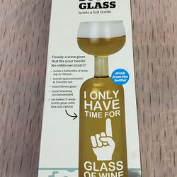 NEW - BIGMOUTH INC. THE ORIGINAL WINE BOTTLE GLASS - In Original Box