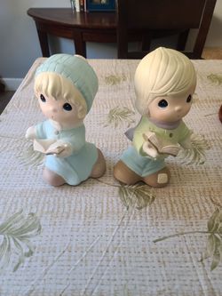 Set of Antique precious moments statue figurine