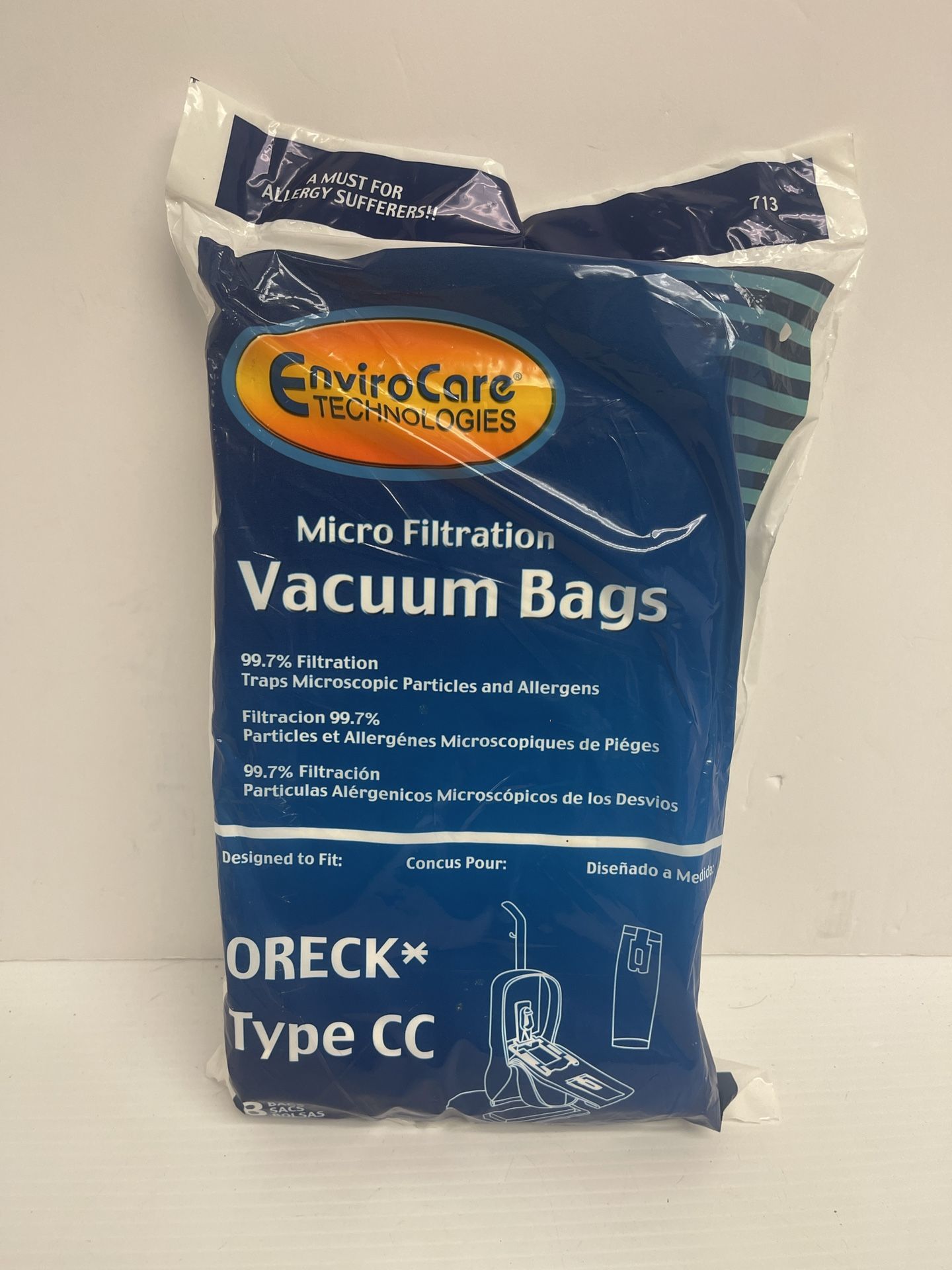 EnviroCare Technologies Oreck Type CC vacuum bags 8ct unopened new - B911