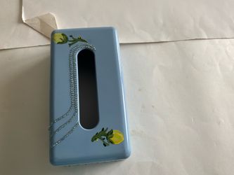 Hand painted tissue box.