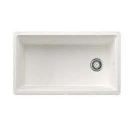 Blanco Inteos 33" Undermount Silgranit Workstation Kitchen Sink, White, No Faucet Hole, 443314