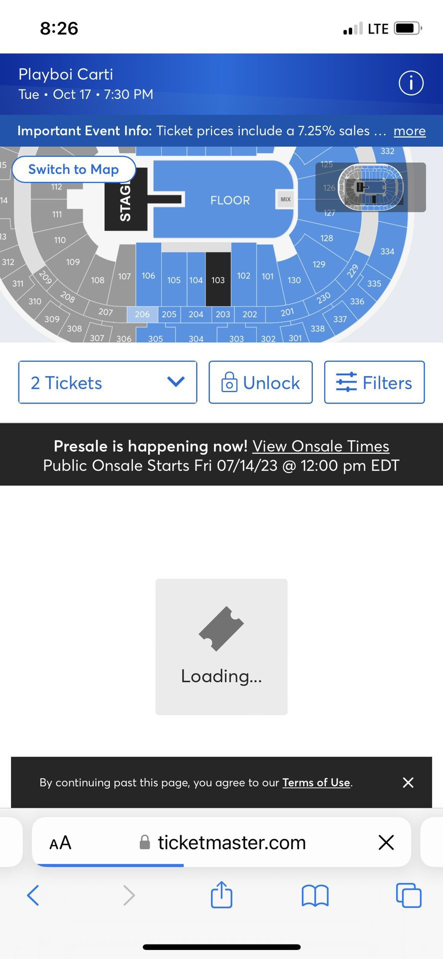 Playboi Carti ANTAGONIST Tour Lower Level Ticket With Floor Access 
