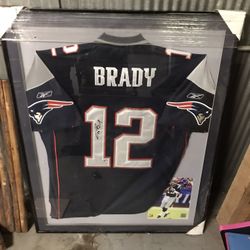 Authentic Signed And Framed Tom Brady Jersey 