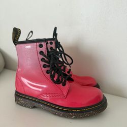Dr. martens pink ombré Toddler 1460 Gradient Glitter Leather Lace Up Boots