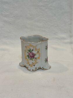 Porcelain Vase with Rose and Gold Detail
