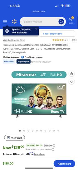 HISENSE 43in TV