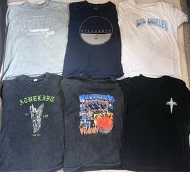 Men’s Medium Graphic T Shirt Bundle | LA Streetwear Casual Tees