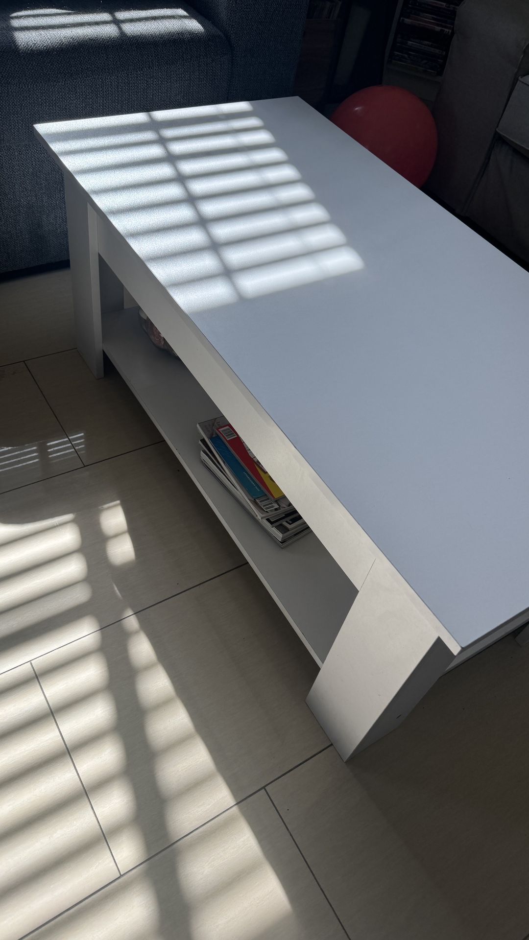 White Coffee Table With Storage