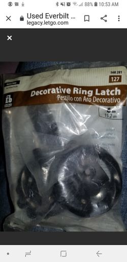 Everbilt 6" Heavy Duty Decorative Ring Latch For Gate