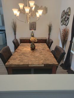 Dinning Room Table Matching Buffet& Four Chairs