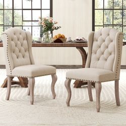 Nailhead Trim and Tufted Upholstered Dining Chair (Set of 4)