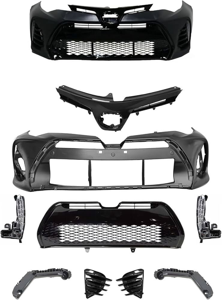 Front Bumper & Grille Fog Light Set For Toyota Corolla 2017 2018 2019 SE XSE