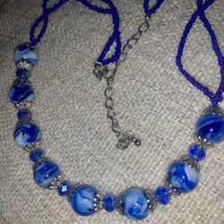 Blue Silvercapped Necklace