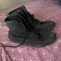 Dr Martens Black Sheridan Canvas Boots 