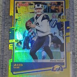 Jared Goff 11/25 Gold Gold Die Cut 2020 Donruss Los Angeles Rams Lions 
