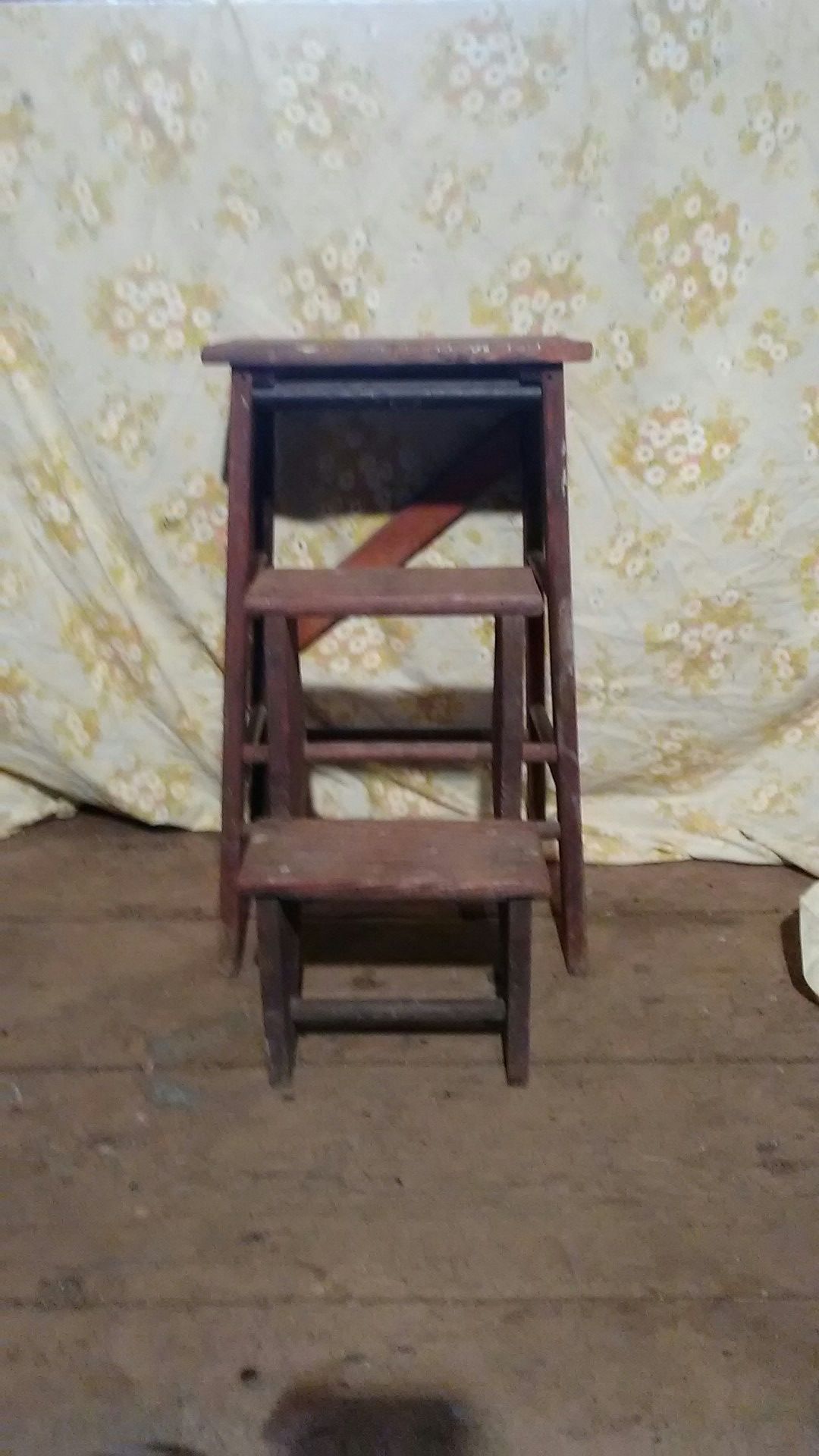 Old wooden step stool