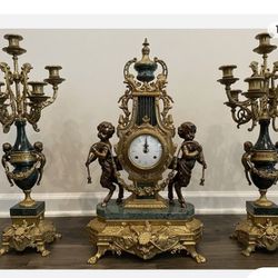 Candle Holders And Clock 