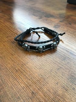 💀 Outlaw Triple Skull Black Silicone Bracelet