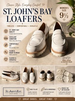Women’s St. John’s Bay Loafers Size 9W – Like New