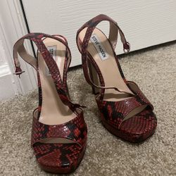 Red Black Steve Madden Heels 