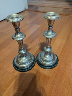 Benalex Home Accent Pewter Candlesticks