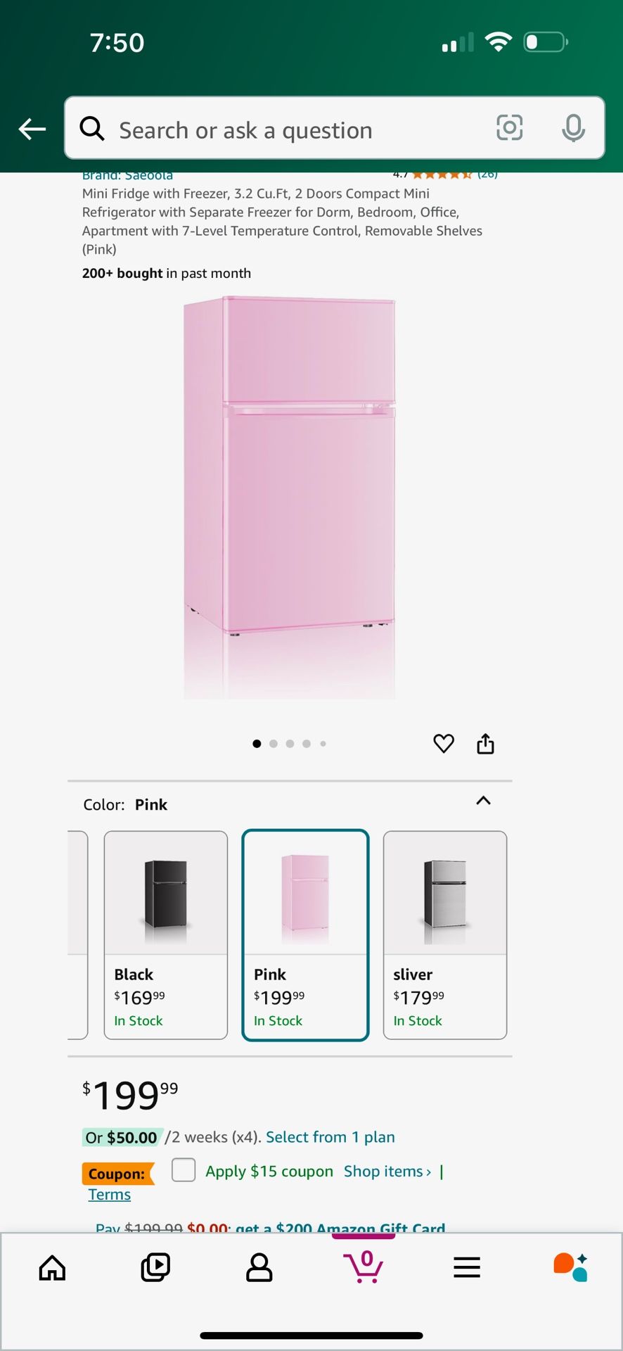 pink mini fridge