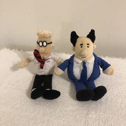 Gund Dilbert Beanie Plush Set Dilbert & Boss 10” Tall