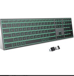 OMOTON Wireless Keyboard for Mac – Backlit, Full Size, Metal Frame (Grey)