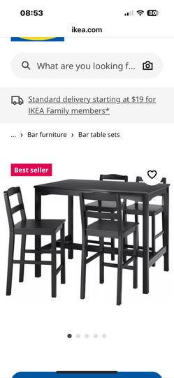 IKEA Bar Height Table and 4 Chair Set