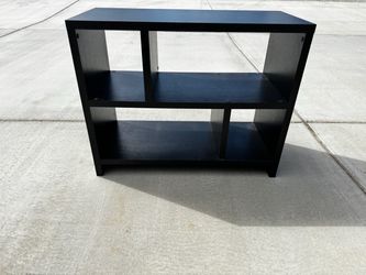 Black Low Bookshelf with Two Shelves