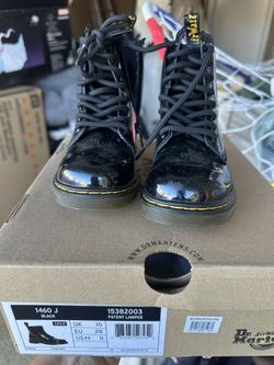Dr. Martens Kids Patent Black Boots