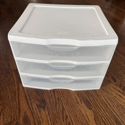 Sterilite 3-drawer desktop organizer.
