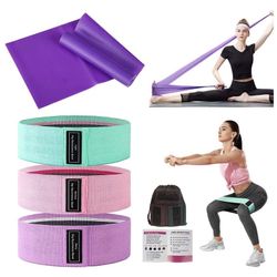 Resistance Bands for Women,3+1 Pack Exercise Bands for Legs and Butt Non Slip Elastic Workout Bands Women Booty Bands Fitness Bands for Squat Glute Hi
