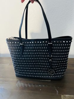 MICHAEL KORS BLACK STUDDED TOTE BAG - New 