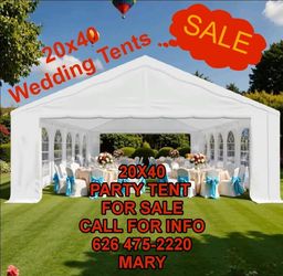 20x40 ft Party Tent Outdoor Wedding Event Shelters Heavy Duty Upgraded Galvanized Canopy with Large White Roof, Removable Sidewalls & 4 Stora