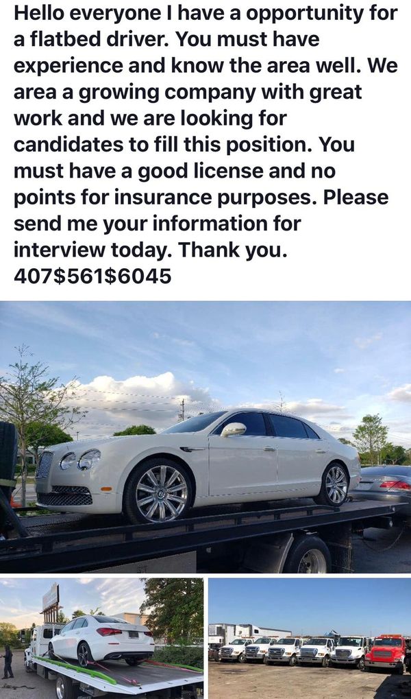 TOW TRUCK DRIVER WANTED for Sale in Orlando, FL - OfferUp