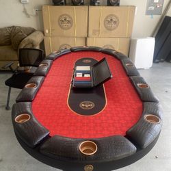 Triton Poker Table/chairs And Chip Set 