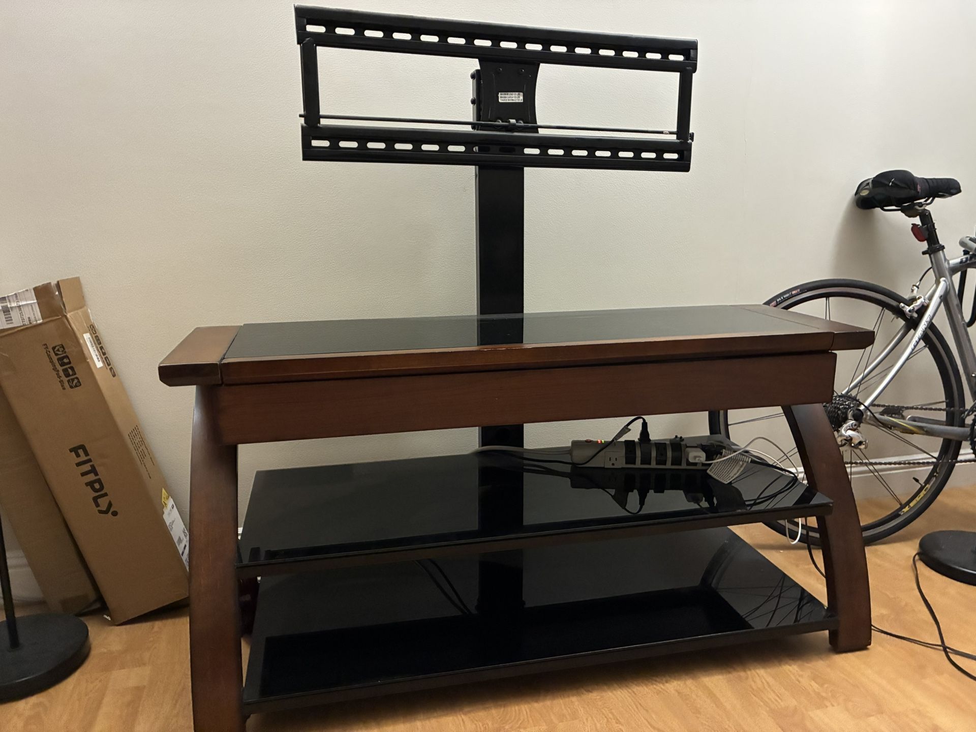 TV Stand With Integrated TV Swivel Mount
