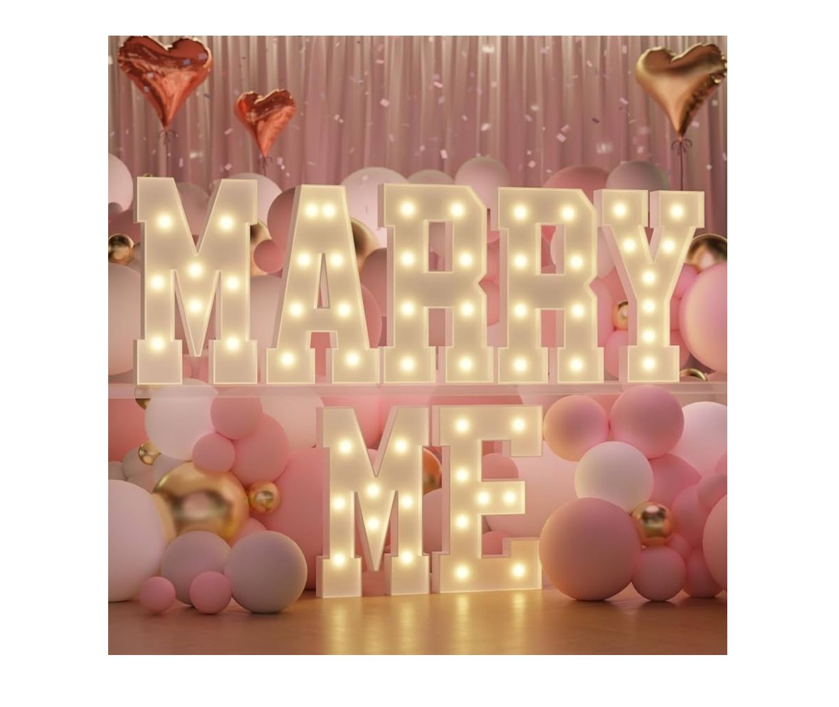 3ft Marry Me Light Up Letters