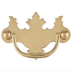 6 Pieces Polished Brass Drawer Bail Pull Handle | Centers: 3" | Antique Cabinet, Vintage Cupboard, Old Desk Reproduction Hardware6 Pieces 