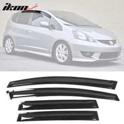 Fits 2009-2014 Honda Fit GE Hatchback Acrylic Window Visors 4Pc Set