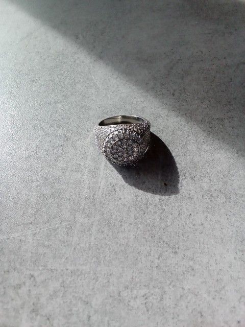 White Gold Moissanite Pinky Ring