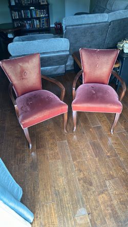 Pair of Vintage Velvet Armchairs