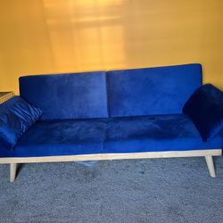 Royal Blue Velvet Futon 