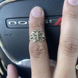 10k Butterfly Ring Size 7 